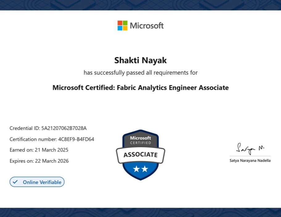 Microsoft Certified Fabric Analytics Engineer Associate